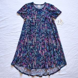 NWT LuLaRoe XXS Navy Pattern Carly Dress